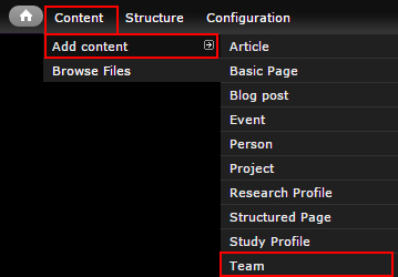 Add content team page