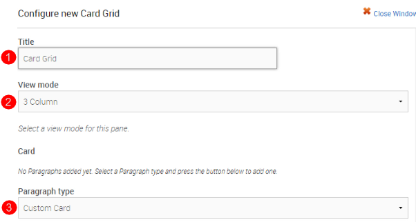 configure new card grid 1-3