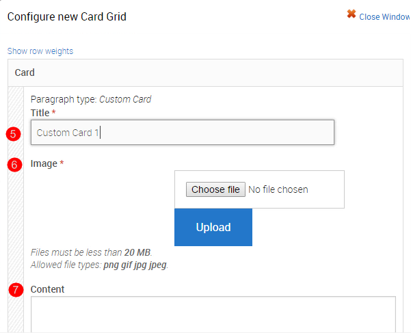 Card title and image