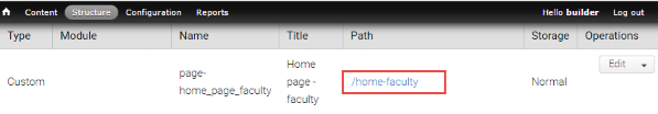 Click hyperlinked path to navigate to panel page