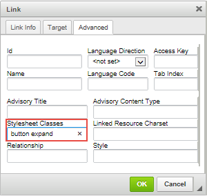 Stylesheet class button expand