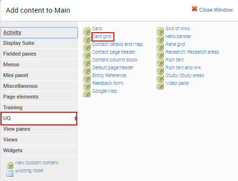 Add content list