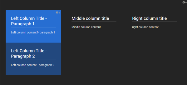 completed content column block