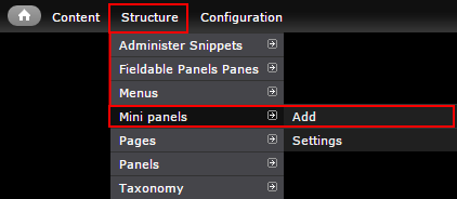 Add mini panel menu selection