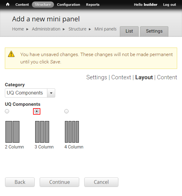 Select layout