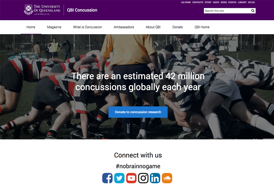 QBI's information site about Concussion went live
