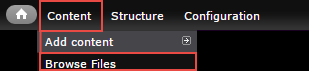 File browser menu link