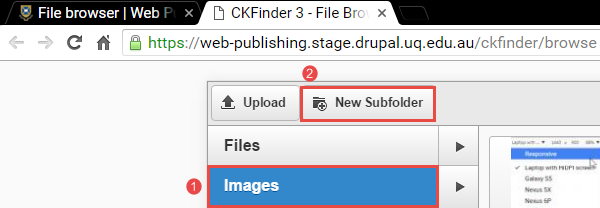 Select new subfolder