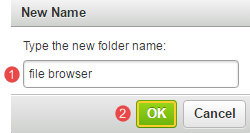 Enter new folder name