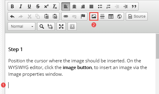 Select image button on WYSISYG