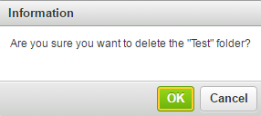 Confirm sub-folder deletion