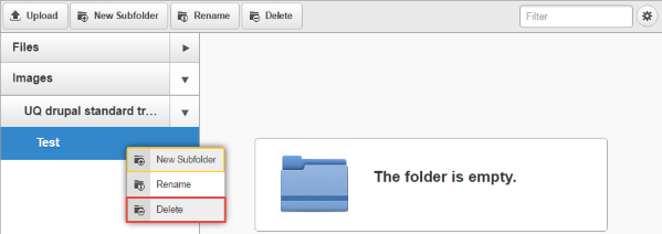 Delete subfolder