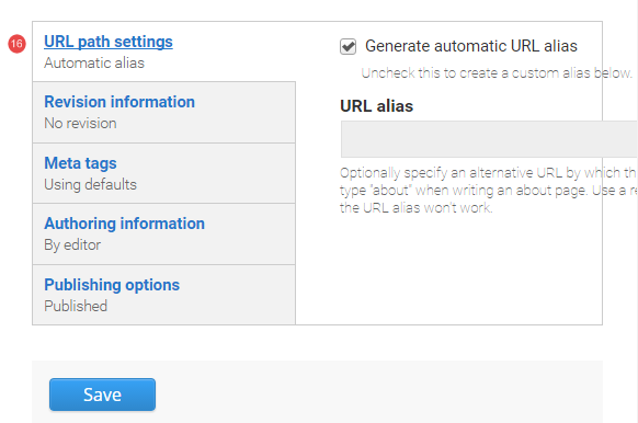 URL path settings